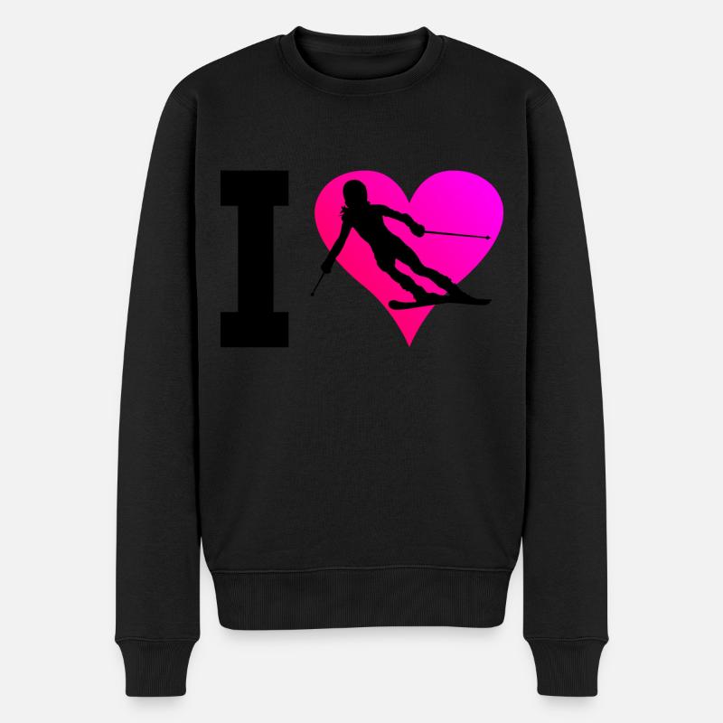 Skifahrer Freestyle Skifahrer Stunt Ski - Männer Premium Bio Pullover - Schwarz
