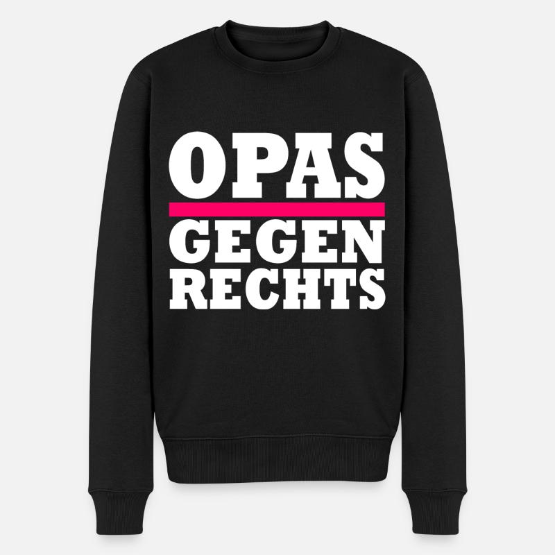 Opas gegen rechts - Männer Premium Bio Pullover - Schwarz