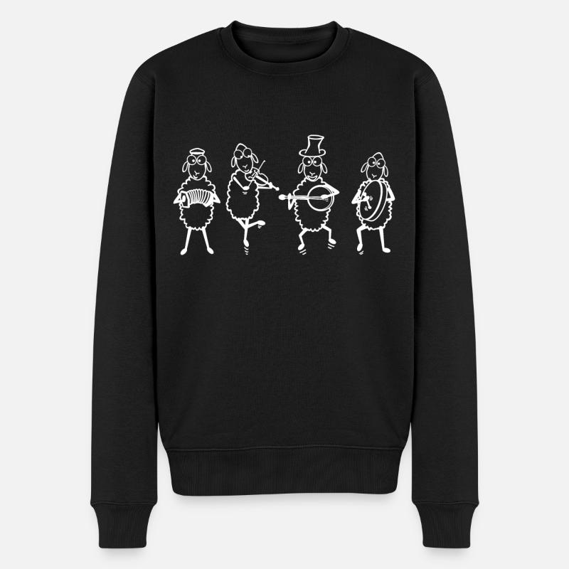 Moutons faisant de la musique - Pull Premium bio Homme - noir