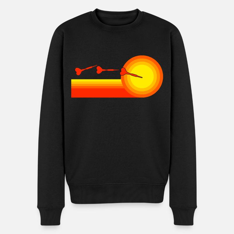 Darts Rétro Sunset Dartpfeile - Pull Premium bio Homme - noir