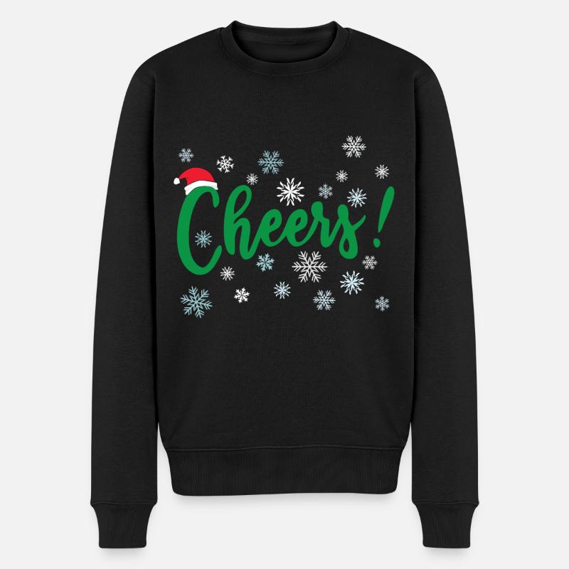 Cheers Frohe Weihnachten Weihnachten Cheerer - Männer Premium Bio Pullover - Schwarz