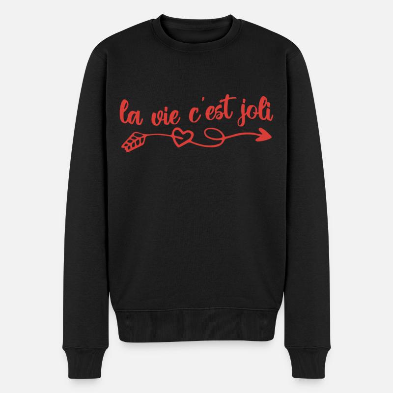la vie c'est joli - Pull Premium bio Homme - noir