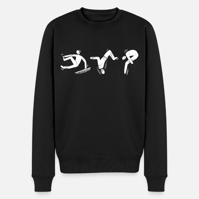 Parkour-Lauf-Springen - Männer Premium Bio Pullover - Schwarz