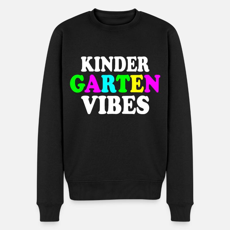 kindergarten vibes - Männer Premium Bio Pullover - Schwarz