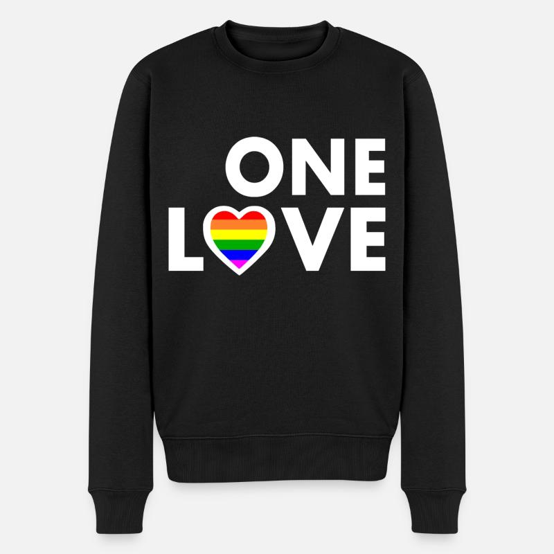 One love - Männer Premium Bio Pullover - Schwarz