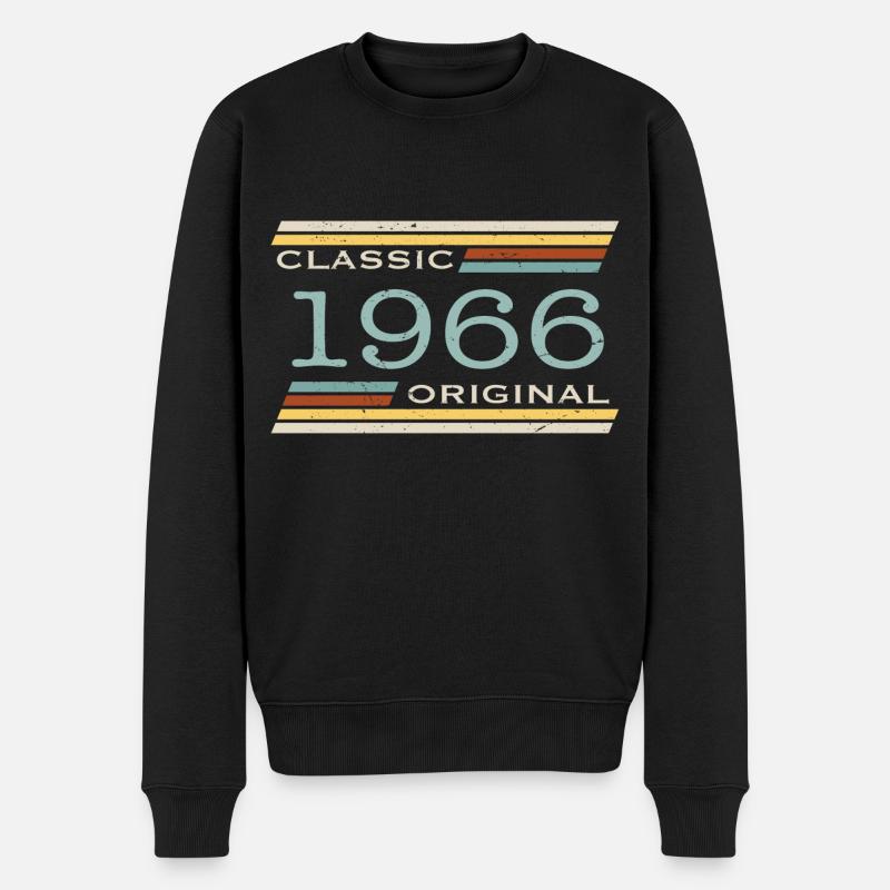 Jahrgang 1966, Klassisch, Original - Männer Premium Bio Pullover - Schwarz