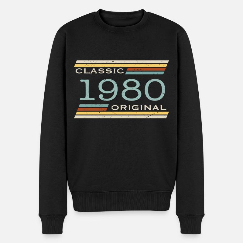 Vintage 1980, Classique, Original(e) - Pull Premium bio Homme - noir