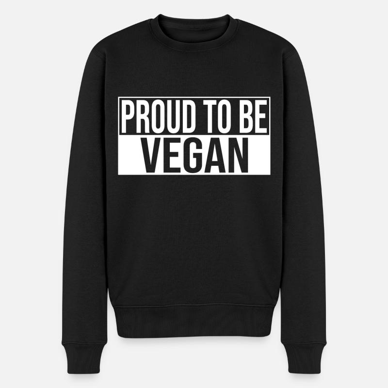Proud To Be Vegan - Männer Premium Bio Pullover - Schwarz