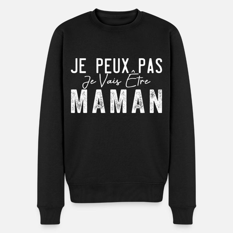 Ich kann nicht, ich werde Mutter| Werdende Mutter - Männer Premium Bio Pullover - Schwarz