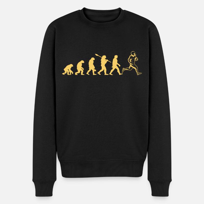 Die Entwicklung des Rugby - Männer Premium Bio Pullover - Schwarz