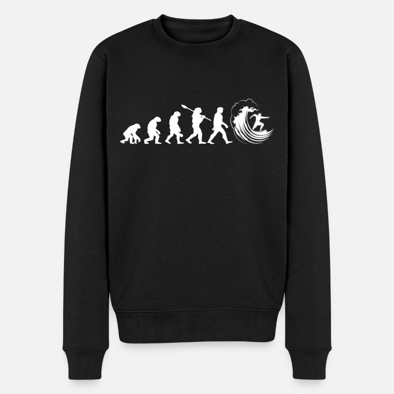 Evolution Surf - Männer Premium Bio Pullover - Schwarz