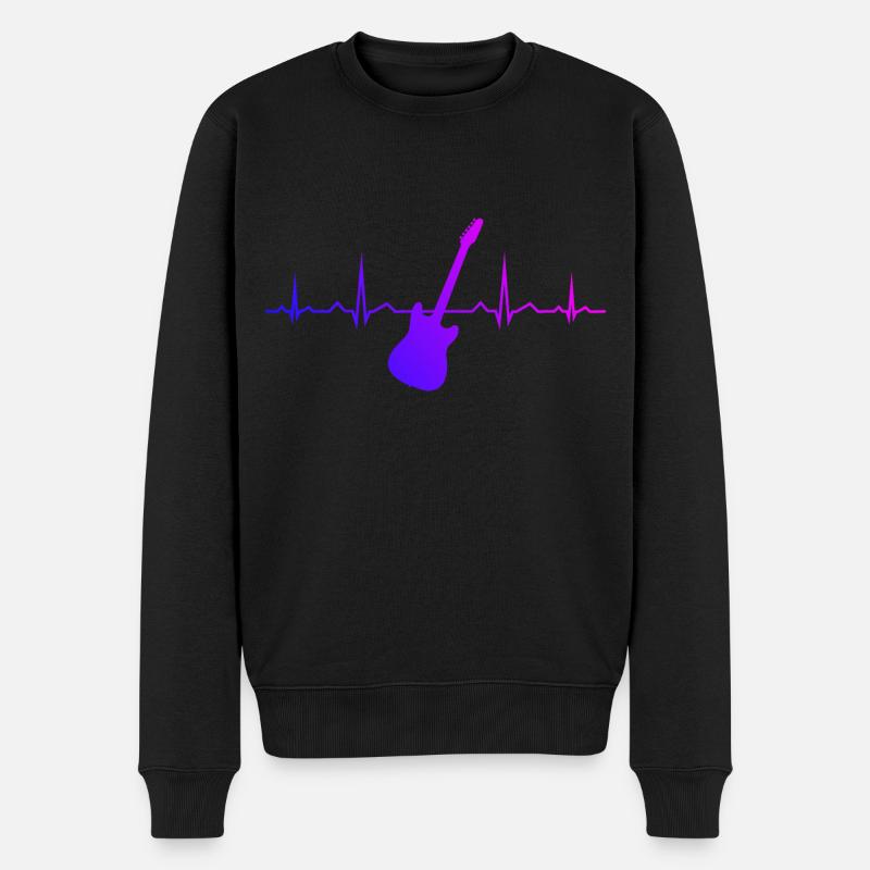 Guitare Guitariste Guitariste Hommes Guitariste - Pull Premium bio Homme - noir