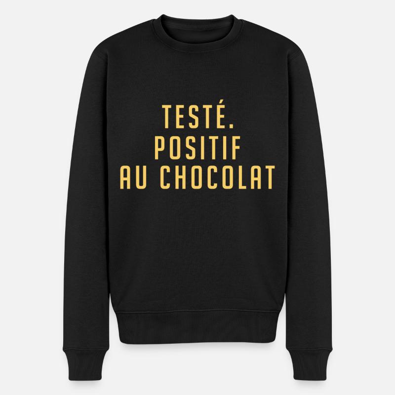 testé | positif au chocolat - Pull Premium bio Homme - noir