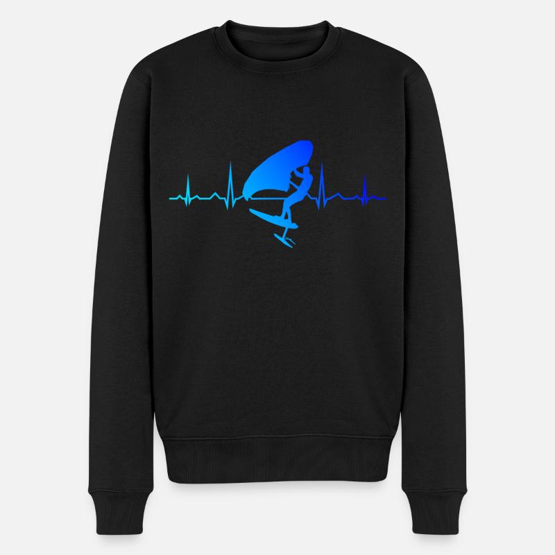 wingsurf Herren foilwing hydrofoil Damen wingsurfe - Männer Premium Bio Pullover - Schwarz