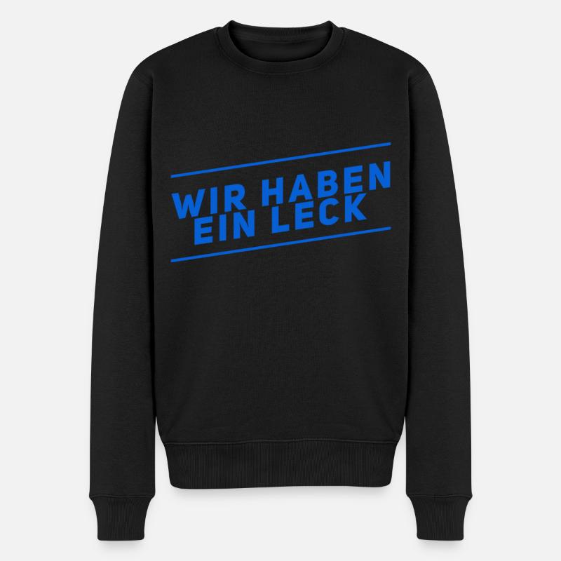 da ist ein Leck - Männer Premium Bio Pullover - Schwarz