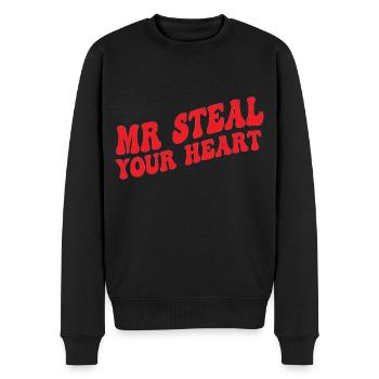Monsieur Volez votre cœur - Pull Premium bio Homme - noir - Devant - Nico (187cm)