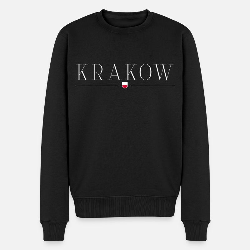 Krakau, Polen Stil Design T-Shirt - Männer Premium Bio Pullover - Schwarz