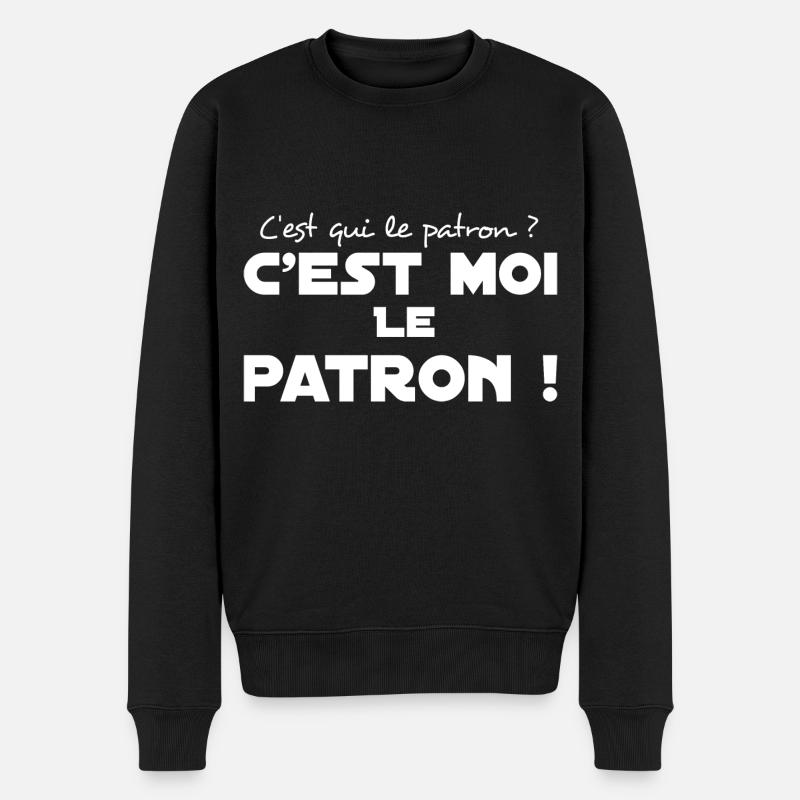 Humour c'est qui le patron tshirt personnalisė - Pull Premium bio Homme - noir