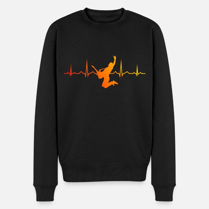 Herren Damen Gitarrenspieler Gitarre Guitar - Männer Premium Bio Pullover - Schwarz