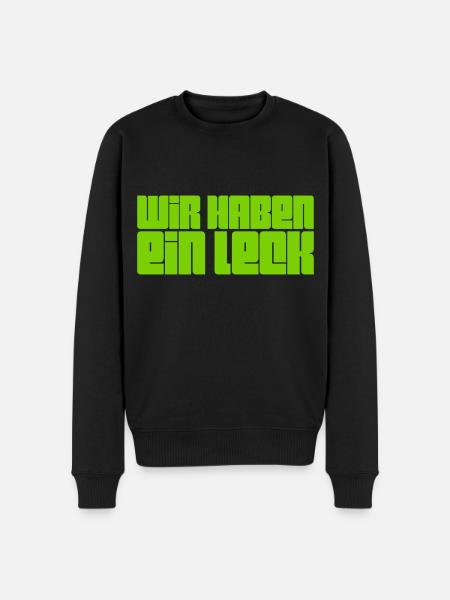 wir haben ein Leck - Männer Premium Bio Pullover - Schwarz