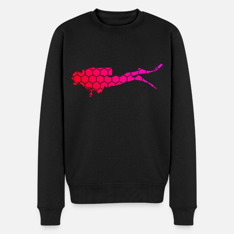 Herren Free Dive Diving Damen Diver Tauchen - Männer Premium Bio Pullover - Schwarz
