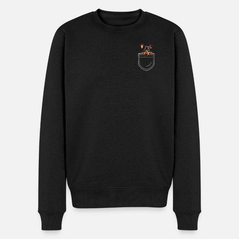 Hund Dobermann - Männer Premium Bio Pullover - Schwarz