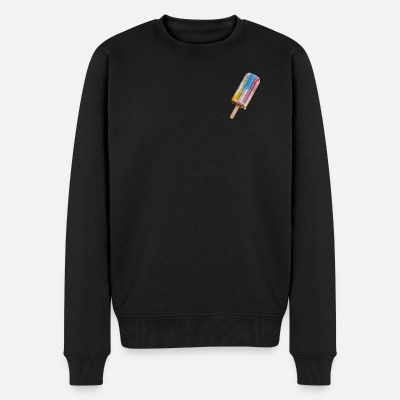 Glace arc-en-ciel sur un bâtonnet - Pull Premium bio Homme - noir