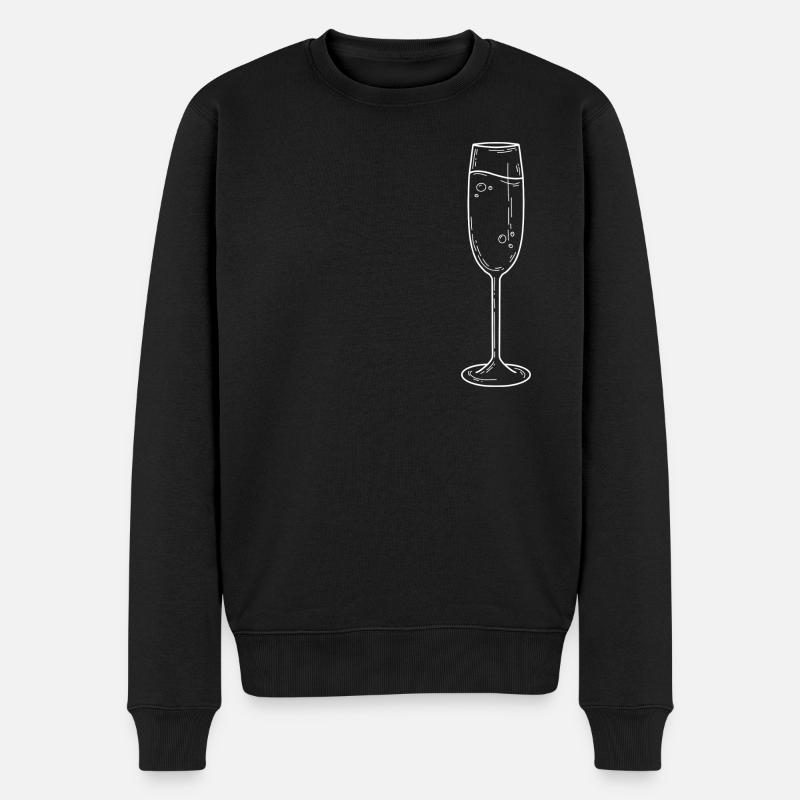 Sekt minimalistisch - Männer Premium Bio Pullover - Schwarz