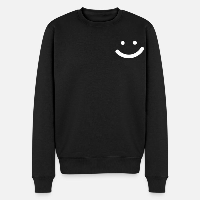 Smilie - Männer Premium Bio Pullover - Schwarz