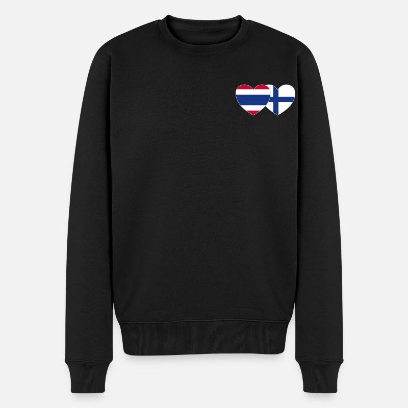 Thaïlande Finlande Flag Heart - Pull Premium bio Homme - noir