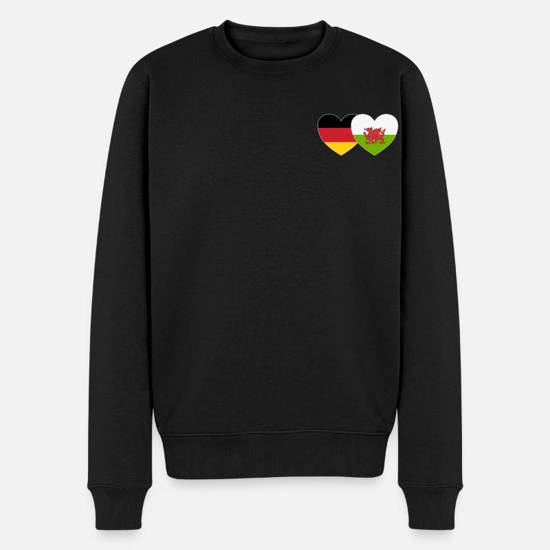 Allemagne Pays de Galles Drapeau - Pull Premium bio Homme - noir