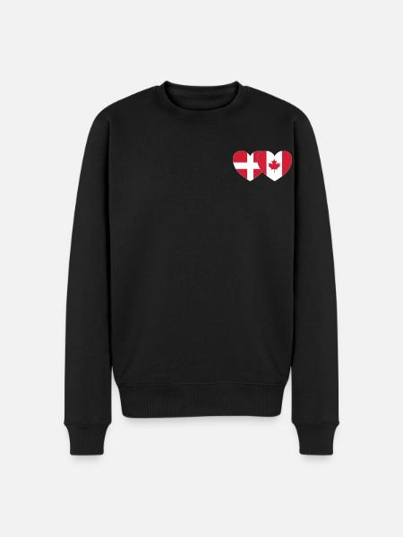 Denmark Canada Flag Heart - Men's Premium Organic Jumper - black