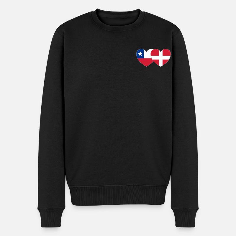Chili Danemark Flag Coeur - Pull Premium bio Homme - noir