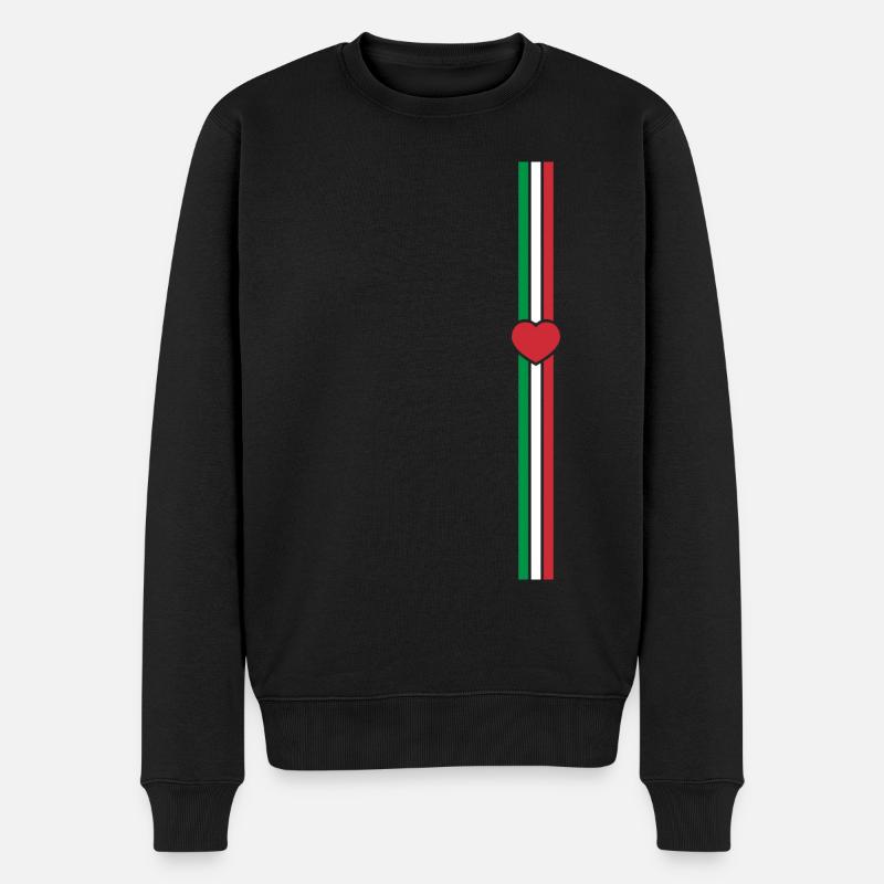Italie drapeau ligne verticale - Pull Premium bio Homme - noir