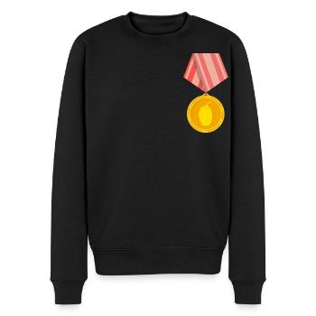Habanero Medaille - Männer Premium Bio Pullover - Schwarz - Vorne - Nico (187cm)