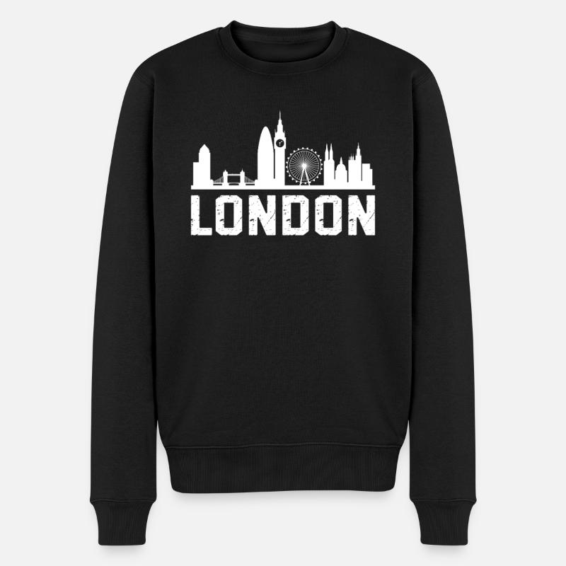 Skyline de Londres - Pull Premium bio Homme - noir