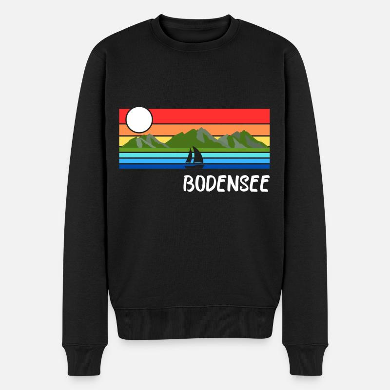 Bodensee Urlaub Bodenseeregion Idee - Männer Premium Bio Pullover - Schwarz
