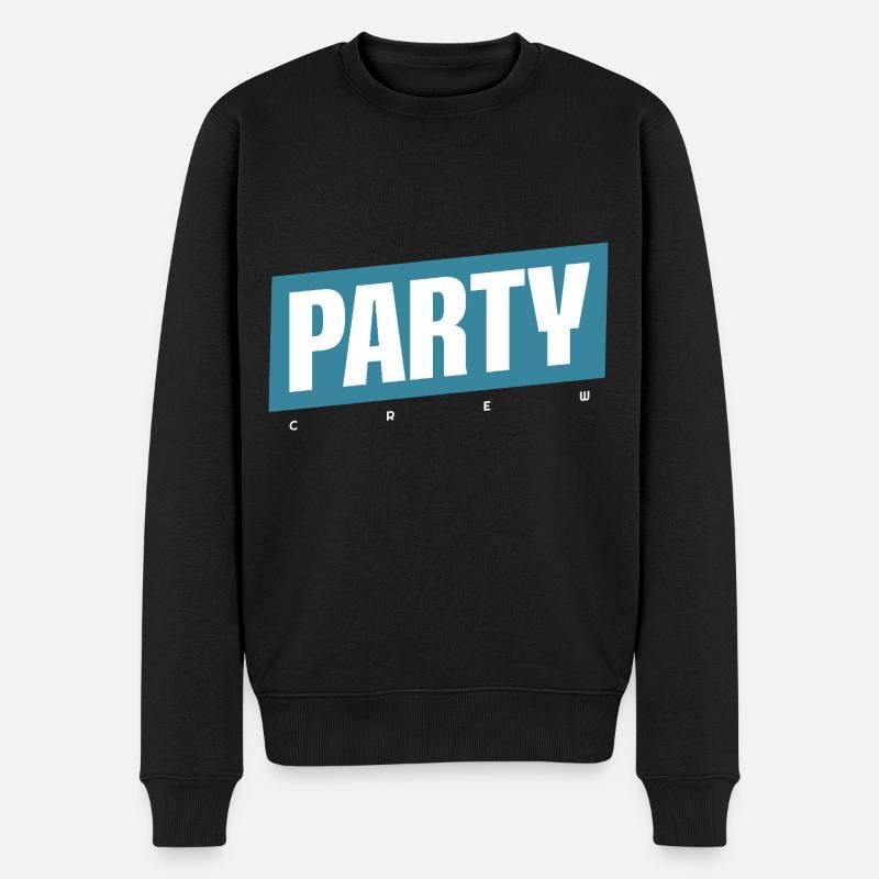 Party Crew - Männer Premium Bio Pullover - Schwarz