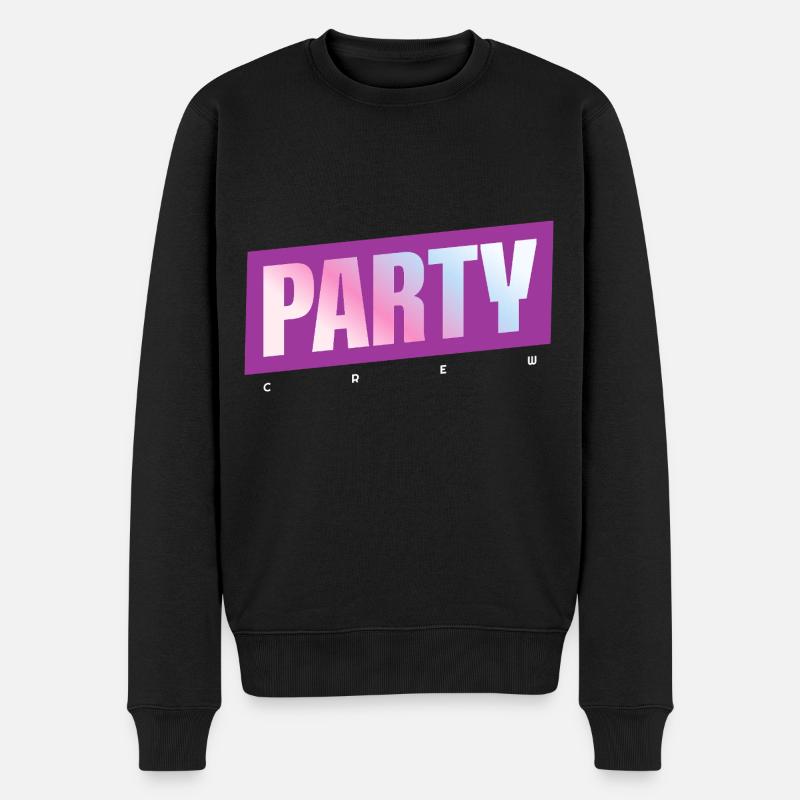 Party Crew - Männer Premium Bio Pullover - Schwarz