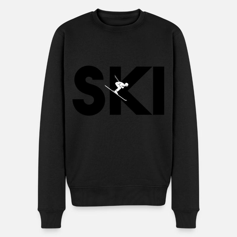 Ski - Männer Premium Bio Pullover - Schwarz