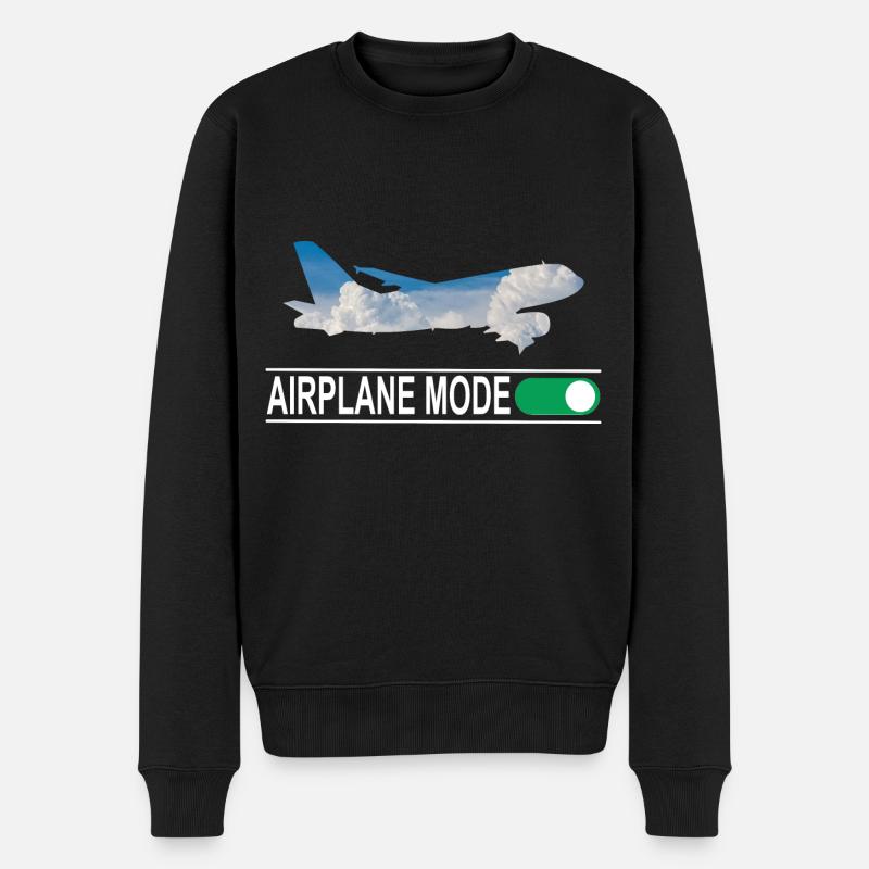 Airplane Mode - Männer Premium Bio Pullover - Schwarz