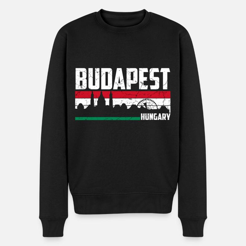 Budapest Ungarn Stadt - Männer Premium Bio Pullover - Schwarz