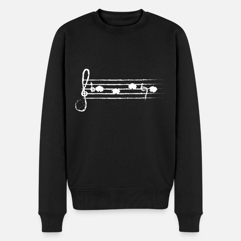 BACH als Noten (weiss) - Männer Premium Bio Pullover - Schwarz