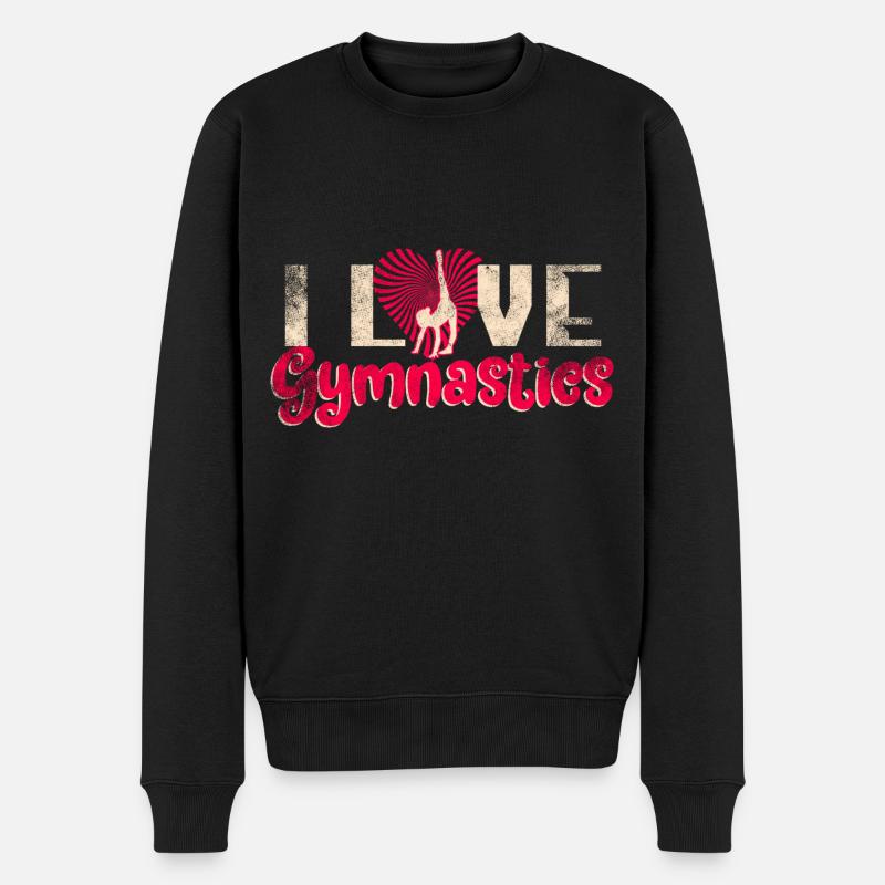 Gymnastik Turnen Mädchen - Männer Premium Bio Pullover - Schwarz