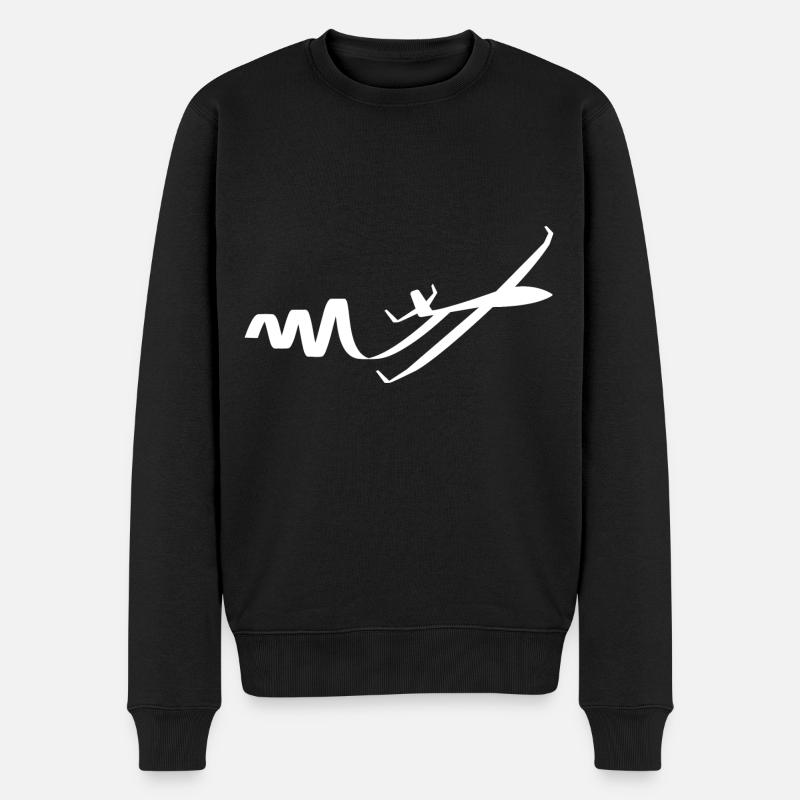 Segelflugzeug - Männer Premium Bio Pullover - Schwarz