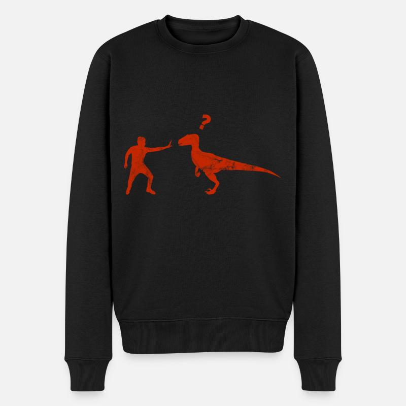 Velociraptor Dinosaurier - Männer Premium Bio Pullover - Schwarz