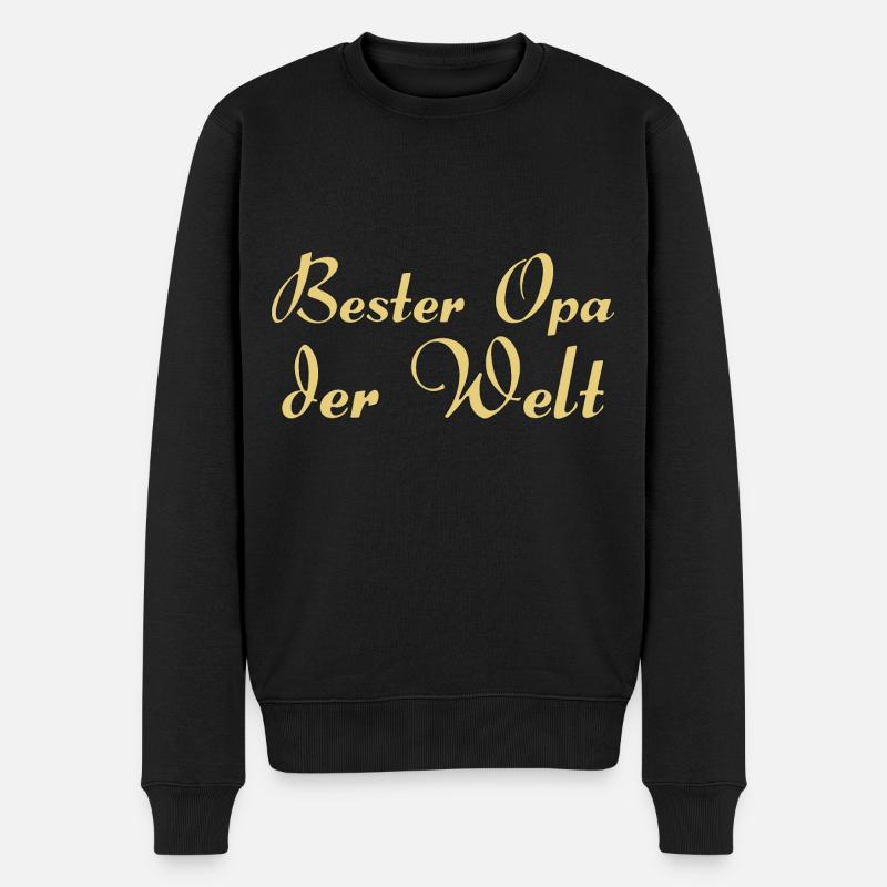 Bester Opa der Welt - Männer Premium Bio Pullover - Schwarz