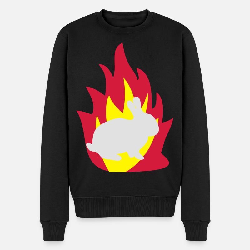 Lapin dans le feu - Pull Premium bio Homme - noir