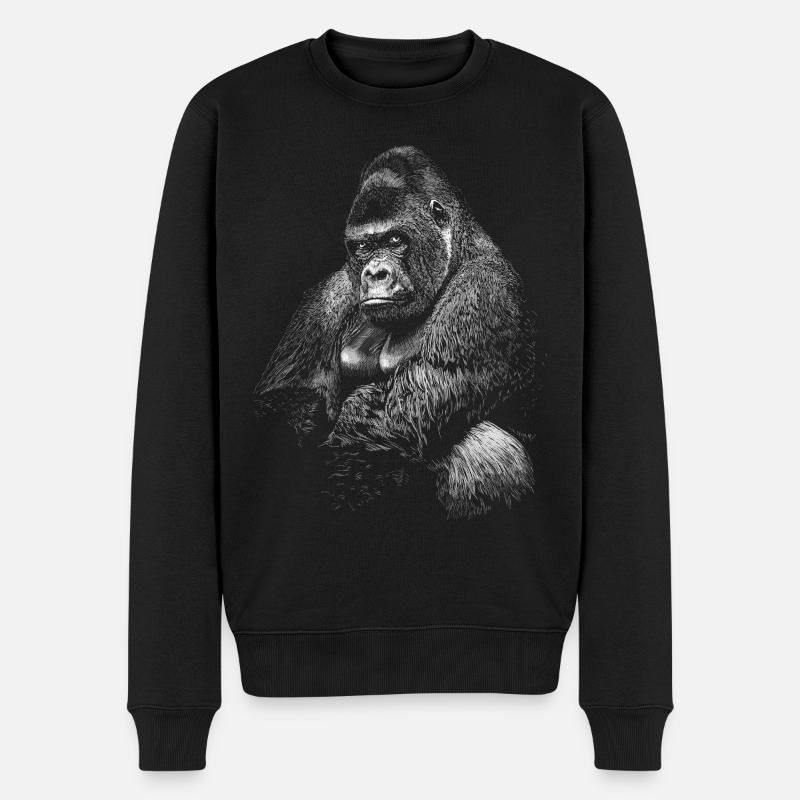 Gorilla - Männer Premium Bio Pullover - Schwarz