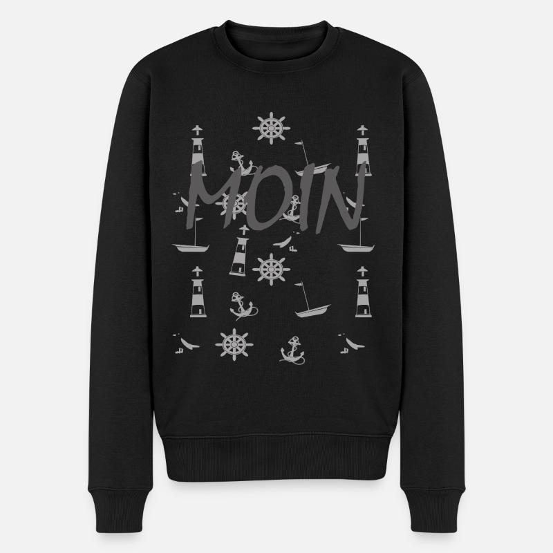 Maritime Symbole Moin - Männer Premium Bio Pullover - Schwarz
